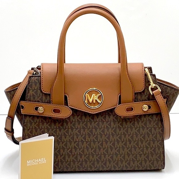 MICHAEL KORS
Carmen Medium Color-Block Logo Satchel color Brown signatur… - Picture 2 of 16
